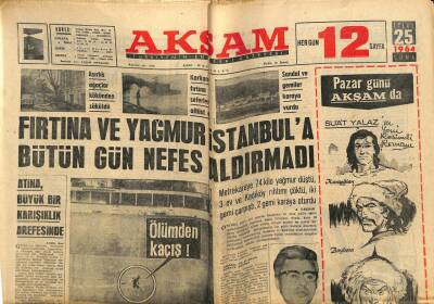 Akşam Gazetesi 25 Eylül 1964 - Demiryolu Grevi 18 Ekimde Başlıyor GZ76004 - 1