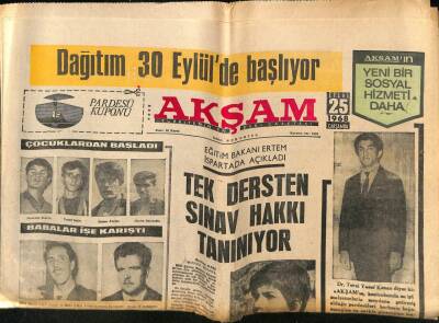 Akşam Gazetesi 25 Eylül 1968 - Esrarcı Ohio Güzelinin 30 Yıl Hapsi İstendi GZ76318 - 1