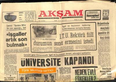 Akşam Gazetesi - 25 Haziran 1968 - İşçilerin Emekli Aylıkları Artacak GZ99723 - 1