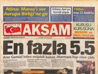 Akşam Gazetesi 25 Kasım 1999 - Turkcellin 2000 Hedefi - Ruslar Çeçenlere Scud Attı GZ127907 - 1