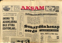 Akşam Gazetesi 25 Mayıs 1966 - Sunay Dün Hesap Sordu GZ60473 - 1
