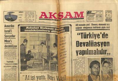 Akşam Gazetesi 25 Mayıs 1967 - Amerika İsraili Sovyetler Mısırı Destekliyor GZ77218 - 1