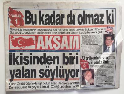 Akşam Gazetesi 25 Mayıs 1996 -Çiller Örtülü Ödenekle İlgili Bütün Sırları Demirel Anlatım GZ6524 - 2