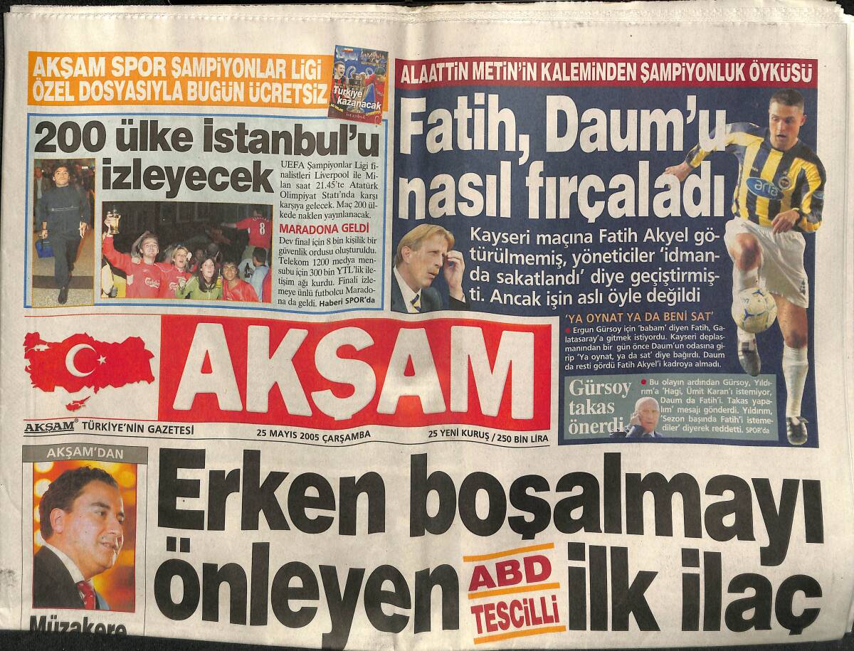 Akşam Gazetesi 25 Mayıs 2005 - Versace'nin Varisi Bulimia Hastası Mı - Bodrum Güneş Açtı GZ157383 - 1