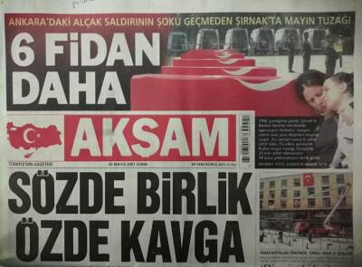 Akşam Gazetesi 25 Mayıs 2007 Ankaradaki Alçak Saldırının Şoku Geçmeden Şırnakta Mayın Tuzağı - GZ37833 - 1