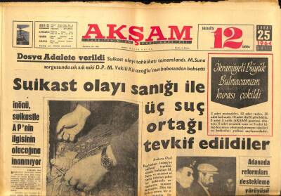 Akşam Gazetesi - 25 Şubat 1964 - Adada Rumlar Geniş Ölçüde Silahlanıyor GZ99749 - 1