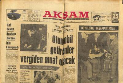 Akşam Gazetesi 25 Şubat 1967 - Vehbi Koç , Attan Düşüp Yaralandı GZ60459 - 2