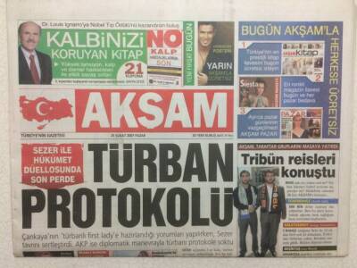 Akşam Gazetesi 25 Şubat 2007 - Türban Protokolü GZ32682 - 1