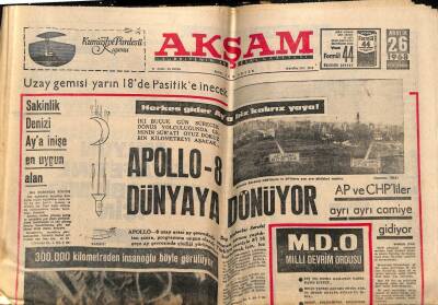 Akşam Gazetesi 26 Aralık 1968 - Aşık İhsani İki Kadınla Evlenmiş - Haldun Taner Biz Sadece Arkadaşız GZ92717 - 1