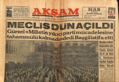 Akşam Gazetesi 26 Ekim 1961 - Meclis Dün Açıldı - İran Başbakanının Arabası Taşlandı GZ90581 - 1