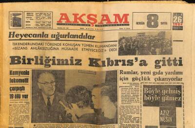 Akşam Gazetesi 26 Ekim 1964 - Ruslar , Bir Yeraltı Nükleer Denemesi Daha Yaptılar - Birliğimiz Kıbrısa Gitti GZ93437 - 1