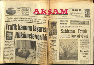 Akşam Gazetesi 26 Ekim 1967 - Trafik Kanunu Tasarısı Hükümete Verildi GZ60584 - 1