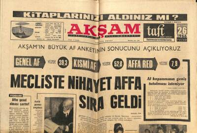 Akşam Gazetesi 26 Haziran 1966 - Galatasarayın Erkekleri Rakı İle Yıkandılar GZ82406 - 1