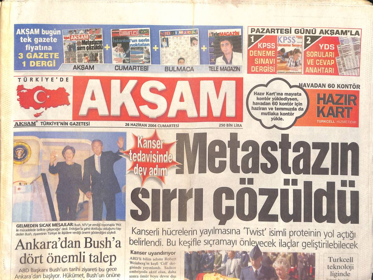 Akşam Gazetesi 26 Haziran 2004 - Necati Şaşmaz: Bizi Karalamaya Çalışıyorlar - Türkiye Avrupa'ya Ait GZ2954 - 1