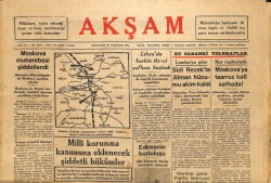 Akşam Gazetesi 26 Kasım 1944 - Moskovaya Taarruz Kati Safhada GZ71454 - 2