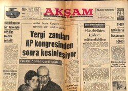 Akşam Gazetesi 26 Kasım 1966 - Vergi Zamları AP Kongresinden Sonra Kesinleşiyor GZ72248 - 2