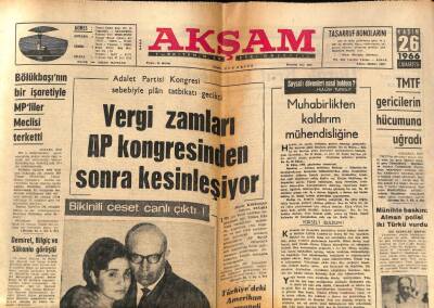 Akşam Gazetesi 26 Kasım 1966 - Vergi Zamları AP Kongresinden Sonra Kesinleşiyor GZ72248 - 2