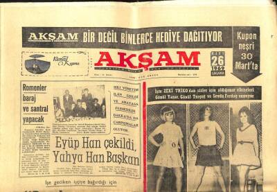 Akşam Gazetesi - 26 Mart 1969 - Romenler Baraj Ve Santral Yapacak GZ99791 - 1