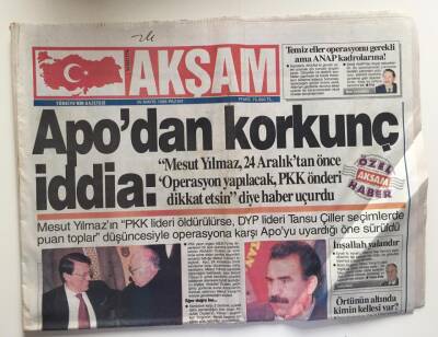 Akşam Gazetesi 26 Mayıs 1996 - Apodan Korkunç İddia GZ6523 - 1