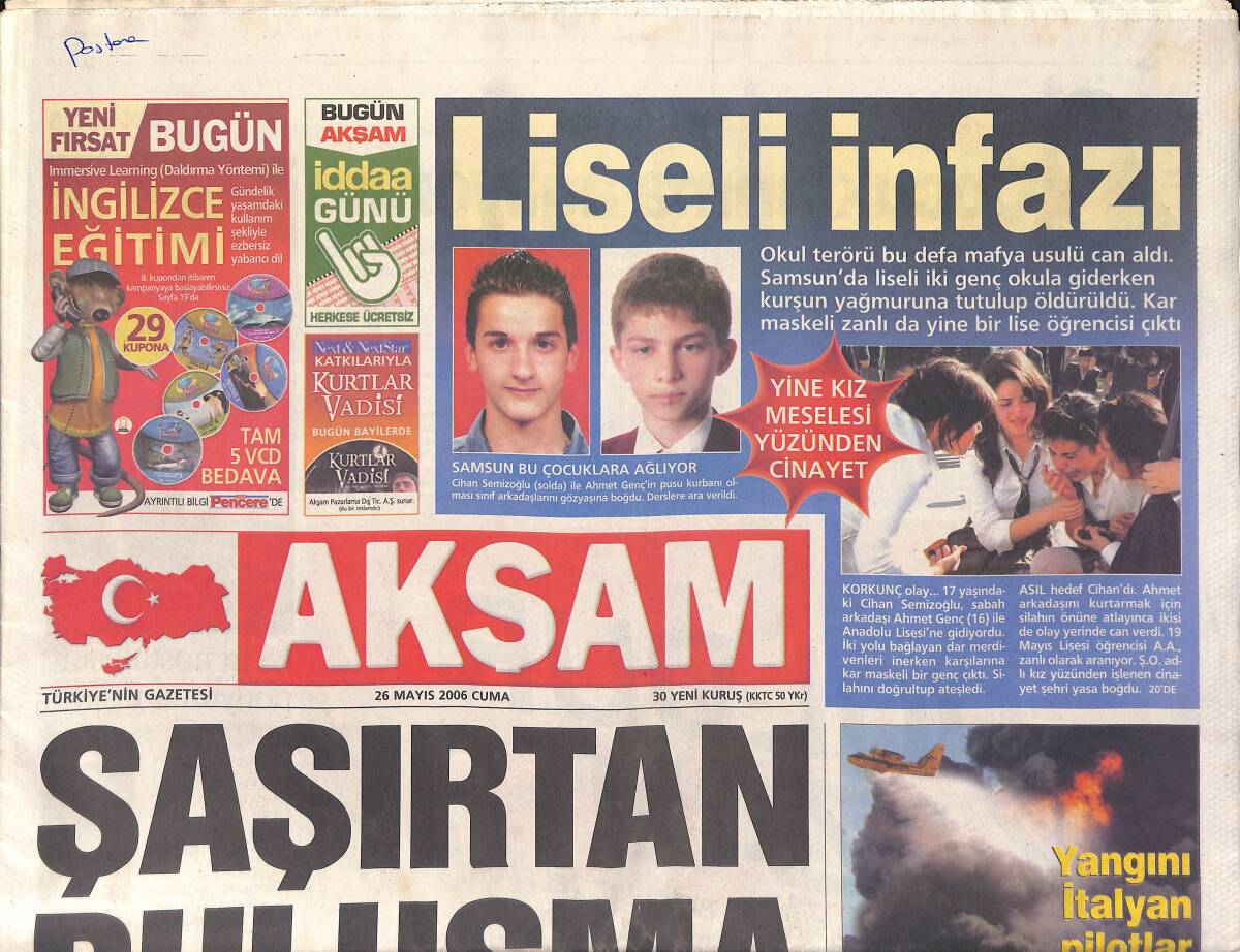 Akşam Gazetesi 26 Mayıs 2006 - Cannes'dan Bir Monica Geçti - Şaşırtan Buluşma GZ2993 - 1