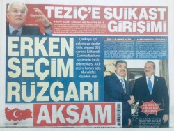 Akşam Gazetesi 26 Nisan 2007 - 367 Anahtarı Tuğçuda,Erken Seçim Rüzgarı GZ43094 - 2