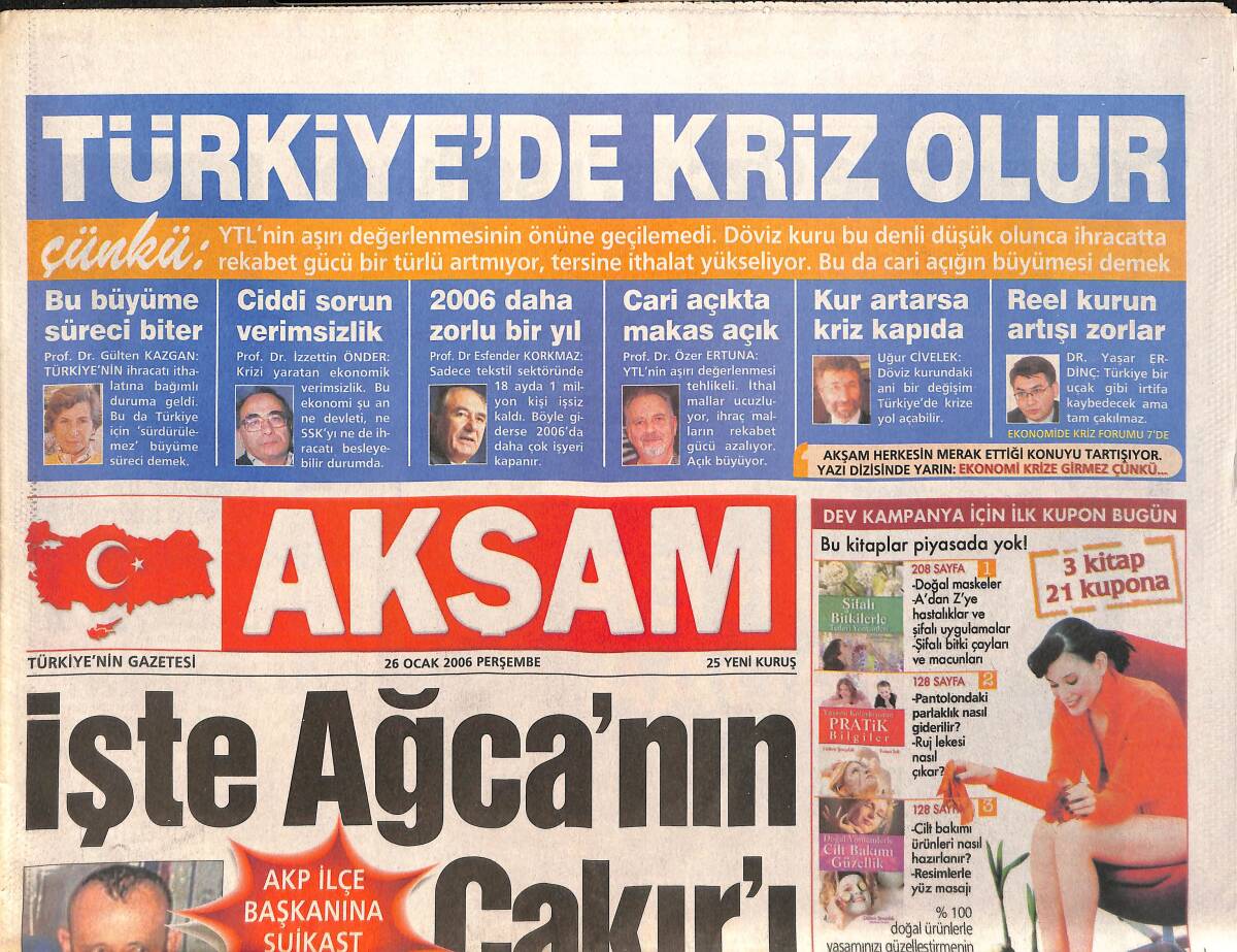 Akşam Gazetesi 26 Ocak 2006 - Yalova'dan Deniz 25 Metre Çekildi - Tekrarı Bile Özcan'ı Solluyor GZ2907 - 1