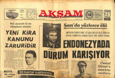 Akşam Gazetesi - 26 Şubat 1966 - Endonezyada Durum Karışıyor GZ99682 - 1