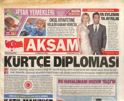 Akşam Gazetesi 26 Temmuz 2013 - Hollywood Sanatçılarının Gezi Mektubuna Sert Tepki , Batının Naylon Demokratları GZ106822 - 1