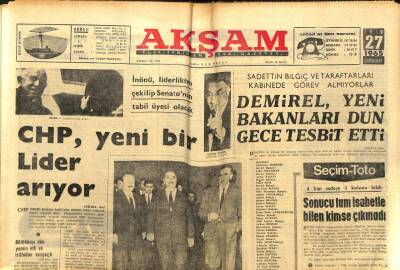 Akşam Gazetesi - 27 Ekim 1965 - CHP Yeni Bir Lider Arıyor GZ99914 - 1