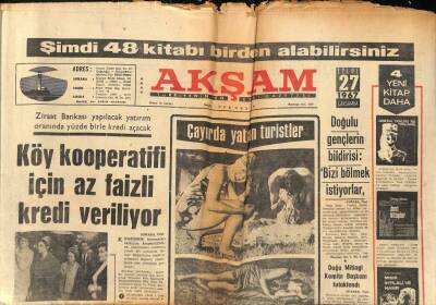 Akşam Gazetesi 27 Eylül 1967 - Köy Kooperatifi İçin Az Faizli Kredi Veriliyor GZ90101 - 1