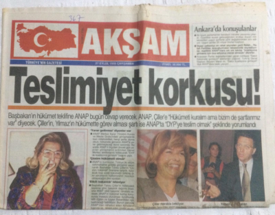 Akşam Gazetesi 27 Eylül 1995 - Teslimiyet Korkusu,Semra Hanım Politikayı Özledi - GZ19581 - 1