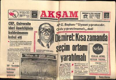 Akşam Gazetesi 27 Haziran 1971 - Demirel Kısa Zamanda Seçim Ortamı Yaratılmalı GZ92290 - 1