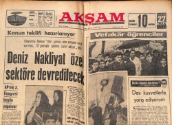 Akşam Gazetesi 27 Kasım 1966 - Deniz Nakliyat Özel Sektöre Devredilecek GZ72281 - 2