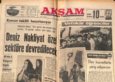 Akşam Gazetesi 27 Kasım 1966 - Türk İşçisi Hamburgda Bir Alman Vurdu GZ72282 - 1