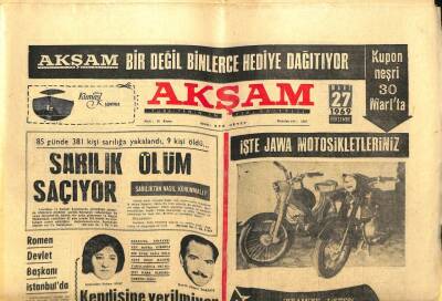Akşam Gazetesi - 27 Mart 1969 - Sarılık Ölüm Saçıyor GZ99792 - 1
