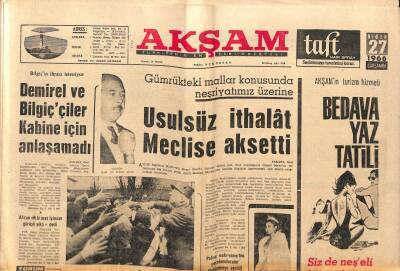 Akşam Gazetesi 27 Nisan 1966 - Konyada Altın Madeni Bulundu - Topaloğlu İPRAŞla Olan Davasını Kazandı GZ92348 - 1