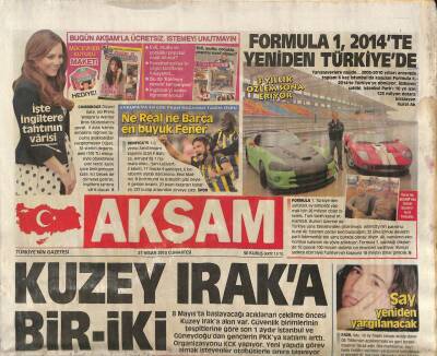 Akşam Gazetesi 27 Nisan 2013 - Orhan Babaya Akil Transfer - Fazıl Say Yeniden Yargılanacak GZ106041 - 1