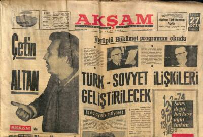 Akşam Gazetesi 27 Şubat 1965 - Türk Sovyet İlişkileri Geliştirilecek GZ87808 - 1