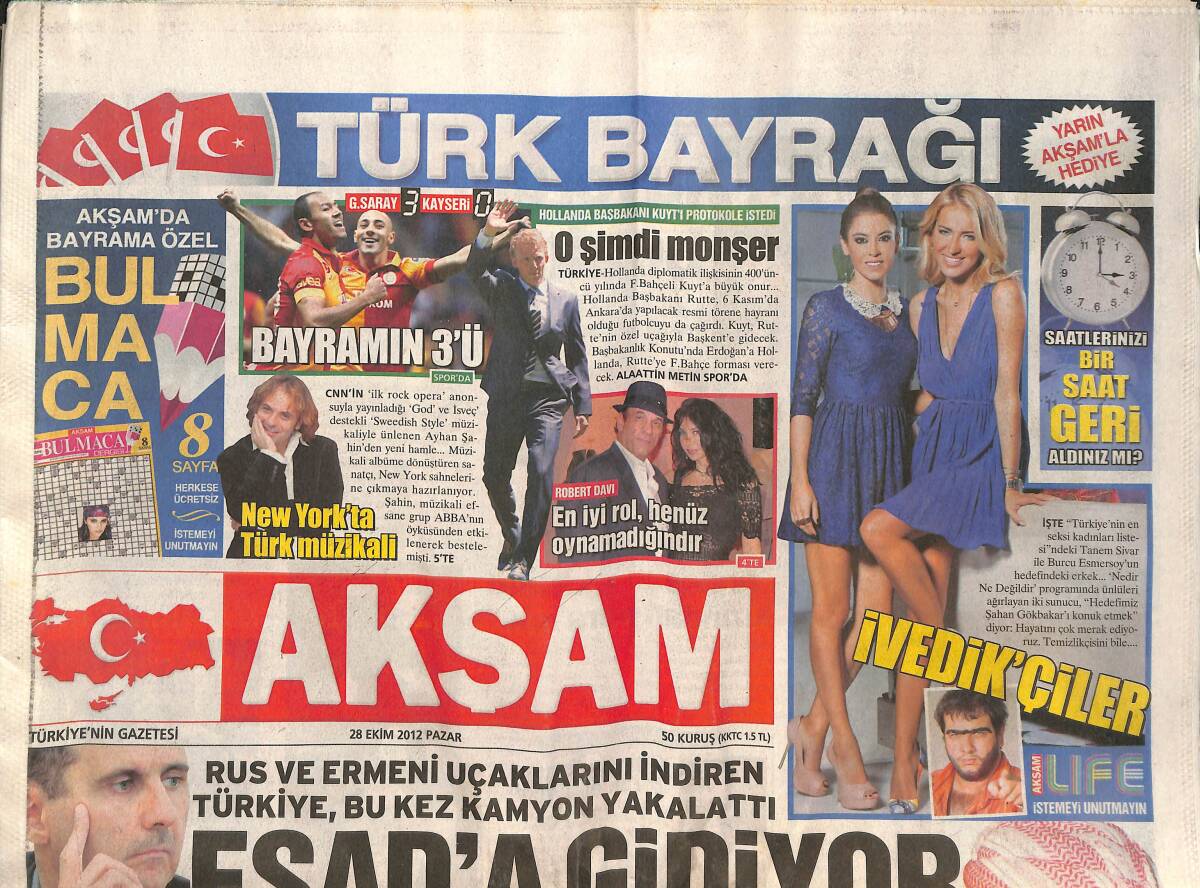 Akşam Gazetesi 28 Ekim 2012 - New York'ta Türk Müzikali - İlber Hoca'dan Bir Kitapta Koca Tarih GZ137318 - 1