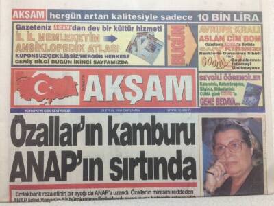 Akşam Gazetesi 28 Eylül 1994 - Özalların Kamburu Anapın Sırtında GZ48503 - 1