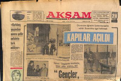 Akşam Gazetesi 28 Haziran 1968 - Paris Güzel Sanatlar Okulunu Polis İşgal Etti GZ119223 - 1