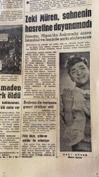 Akşam Gazetesi 28 Mart 1964 - Zeki Müren , Sahnenin Hasretine Dayanamadı GZ87701 - 2