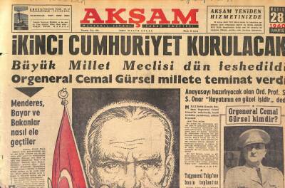 Akşam Gazetesi 28 Mayıs 1960 - İkinci Cumhuriyet Kurulacak - Şanlı Ordumuz Vazife Başında GZ125291 - 1