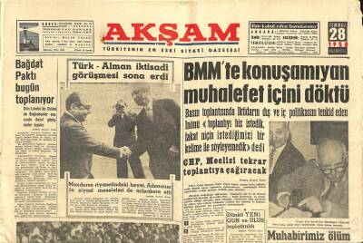 Akşam Gazetesi 28 Temmuz 1958 - Bağdat Paktı Bugün Toplanıyor GZ115549 - 1