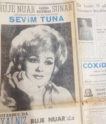 Akşam Gazetesi 29 Ekim 1966 - Ruje Nuar Gazinosu Sunar Sevim Tuna GZ97614 - 1