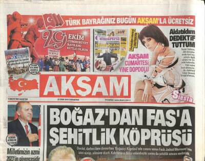 Akşam Gazetesi 29 Ekim 2016 - Boğazdan Fasa Şehitlik Köprüsü GZ109892 - 1