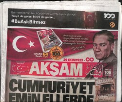 Akşam Gazetesi 29 Ekim 2023 - Cumhuriyetimizin 100. Yılı Kutlu Olsun GZ131490 - Gökçekoleksiyon