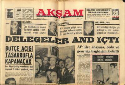 Akşam Gazetesi 29 Kasım 1964 - Delegeler And İçti GZ82361 - 1