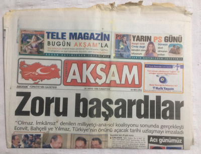 Akşam Gazetesi 29 Mayıs 1999 - Sibel Canın Programı Tehlikeye Girdi - GZ17596 - 1