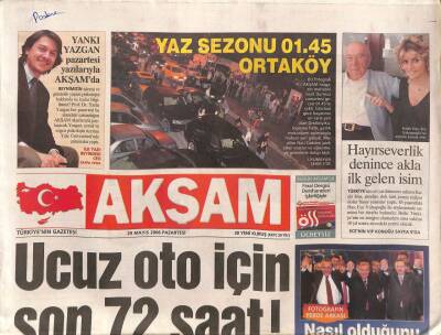 Akşam Gazetesi 29 Mayıs 2006 - Münir Özkulun Kızı , Vasi Tayini İçin Başvuru Yaptı - Vodafoneda 20 Milyar Sterlin Zarar Bekleniyor GZ96884 - 1